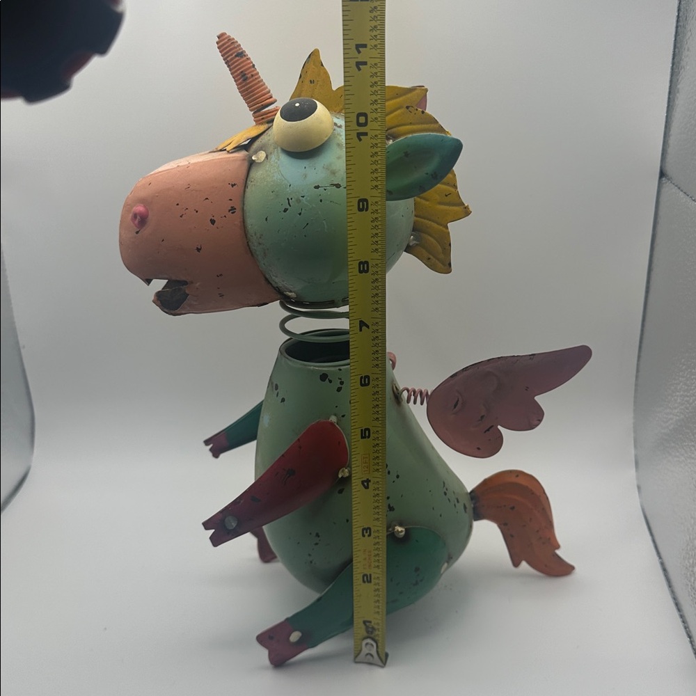 Colorful Metal Unicorn Sculpture some rust - Picture 8 of 8